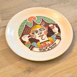 Assiette vintage De Simone Autogrill Badia al Pino – Années 70 – Céramique italienne
