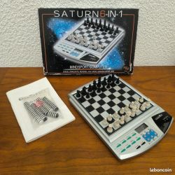 Jeu d'échecs électronique vintage 6 en 1 modèle saturn de chez krypton