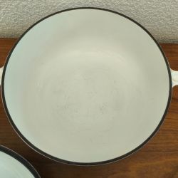 Cocotte ronde blanche 29 cm Marmite faitout le creuset vintage