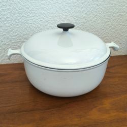 Cocotte ronde blanche 29 cm Marmite faitout le creuset vintage