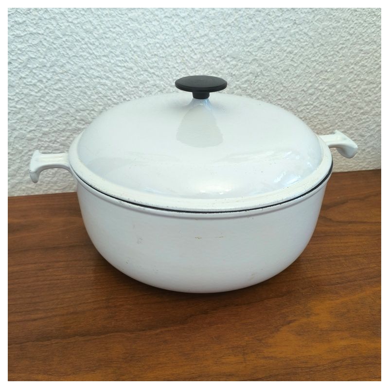Cocotte ronde blanche 29 cm Marmite faitout le creuset vintage
