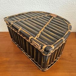Valise pique-nique 4 personnes bambou verte tout équipée
