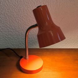 Lampe de bureau vintage orange flexible / deco année 70