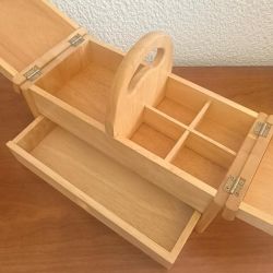 Boite a couture vintage en bois