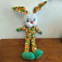 Peluche lapin vintage seventies xxl (80 cm)
