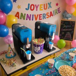  Location machine a granita sur dunkerque - 2 bacs pour 2 saveurs de granités simultanemment (2 x 1,5 litres)