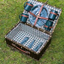 malette / panier picnic en osier complet pour 4 personnes