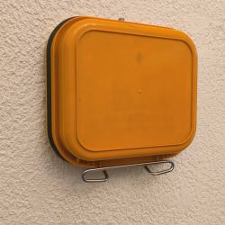 Balance de cuisine murale  vintage année 70 orange EKS Tare 3 kilos max