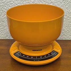Balance de cuisine mécanique vintage Soehnle – Années 70 – Jaune/Orange Rétro