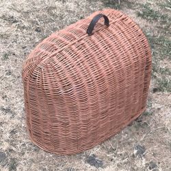 Panier de transport vintage en osier pour chat ou petit chien
