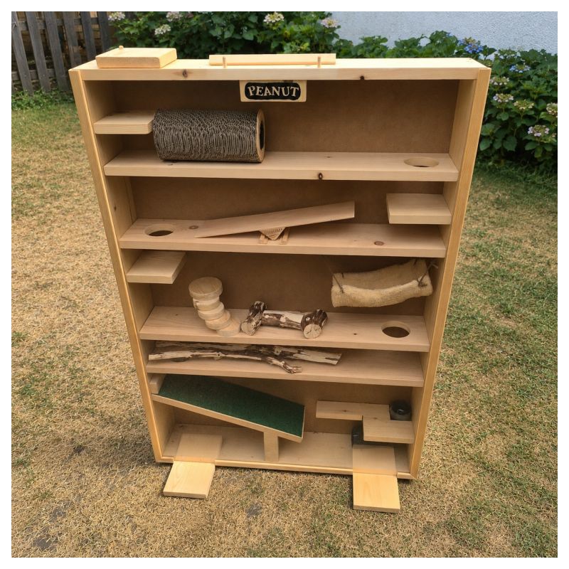 Grande cage / habitat en bois pour rongeurs – fabrication artisanale