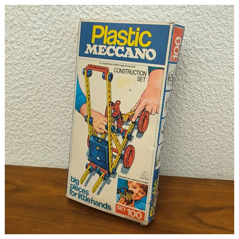 Jeu de construction vintage Plastic Meccano en l état – Set 100 ( environ 1970)