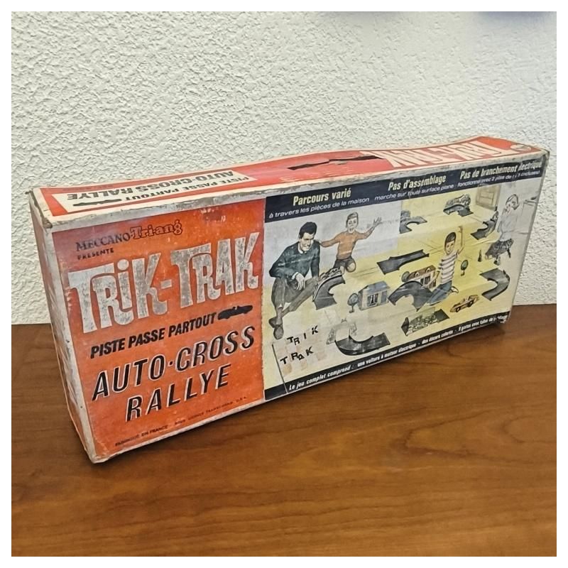 Jeu vintage années 60 Mécano-Triang Trik trak – Auto-Cross Rallye avec boîte d'origine