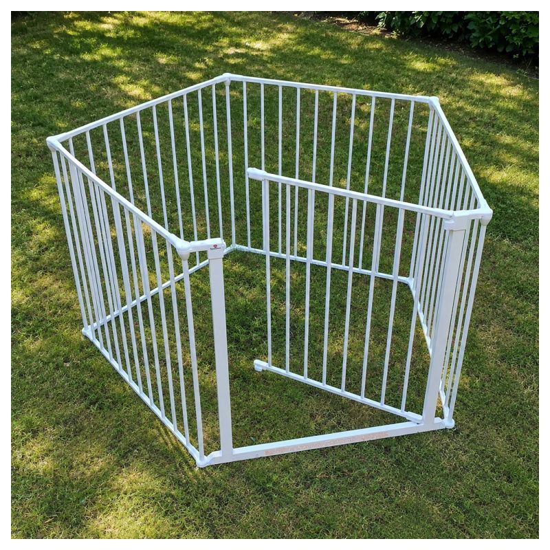 Barrière de protection pour enfant / animaux - pare feu 5 éléments en métal blanc