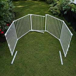 Barrière de protection pour enfant / animaux - pare feu 5 éléments en métal blanc