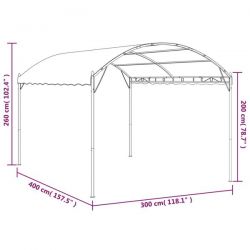 Auvent / pare soleil / parasol 3 x 4 m Anthracite (pas de livraison, retrait sur Dunkerque)