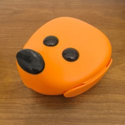 boîte à goûter vintage pour enfants en forme de tête de chien orange