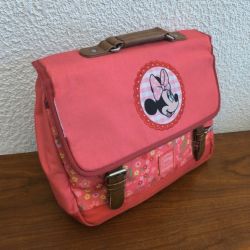 Cartable /  Sac à dos vintage Minnie Mouse Disney Samsonite – rose