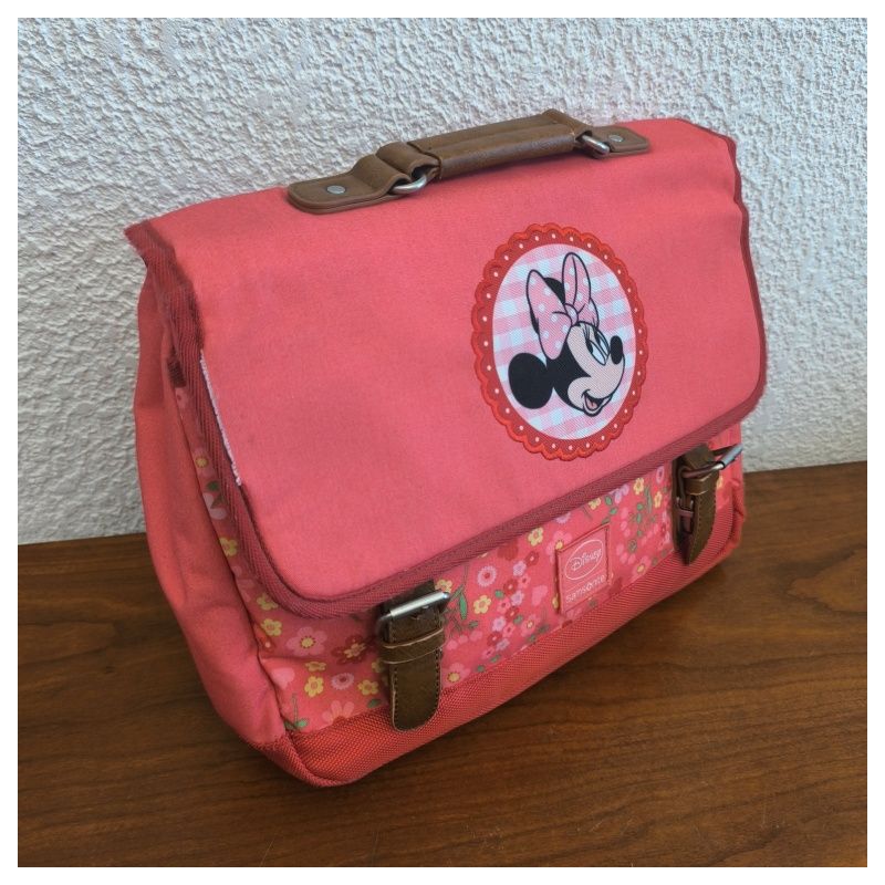 Cartable /  Sac à dos vintage Minnie Mouse Disney Samsonite – rose