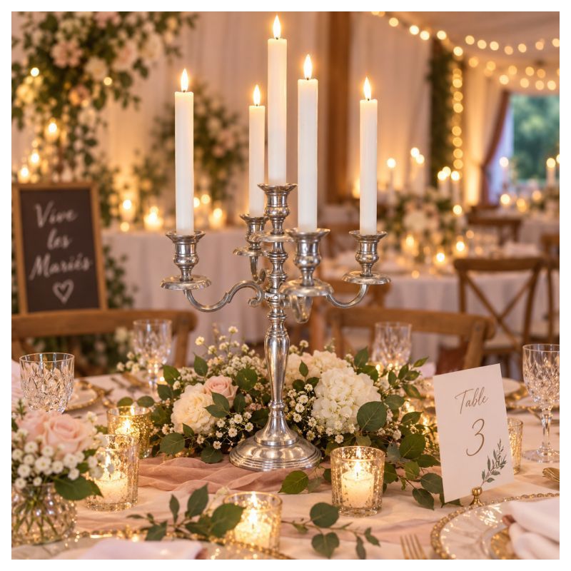  Location chandeliers sur dunkerque / Candelabres en métal argenté