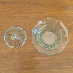Vide poche ou bonbonnière vintage en ouraline verre à l'uranium