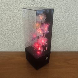 Lampe fleurs fibre optique Vintage années 80 avec boite à musique Kitsch