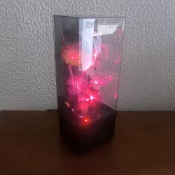 Lampe fleurs fibre optique Vintage années 80 avec boite à musique Kitsch