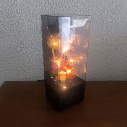 Lampe fleurs fibre optique Vintage années 80 avec boite à musique Kitsch