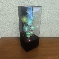 Lampe fleurs fibre optique Vintage années 80 avec boite à musique Kitsch