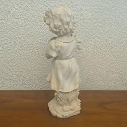 statuette vintage 40 cm – Petite fille au nid d'oiseau