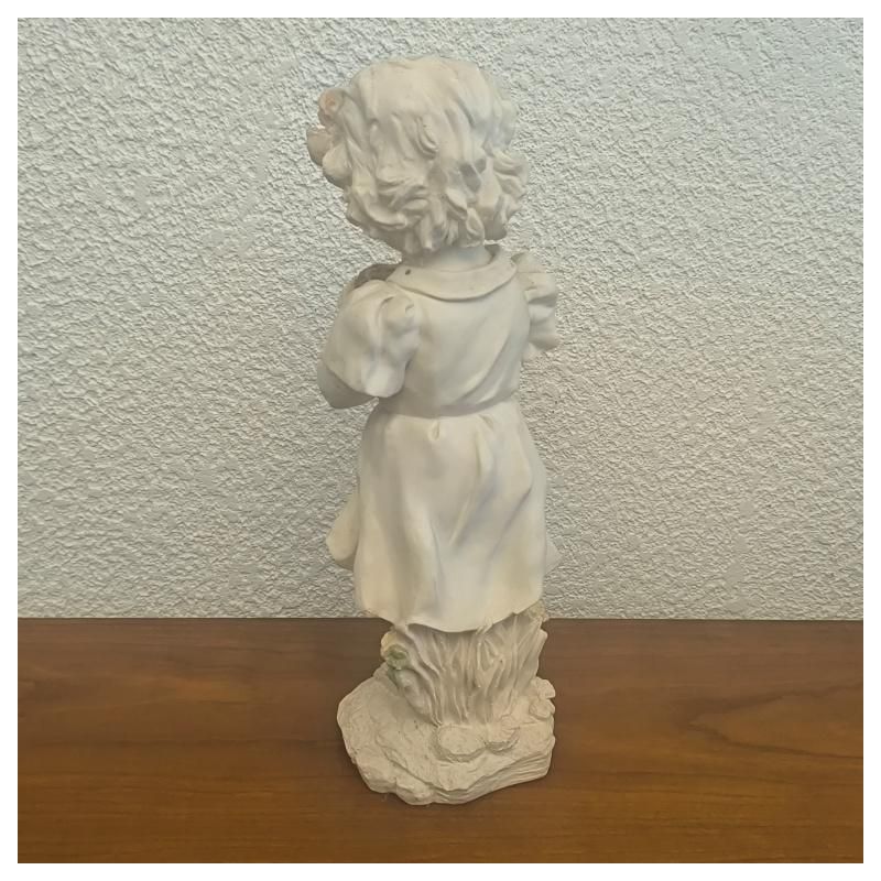 statuette vintage 40 cm – Petite fille au nid d'oiseau