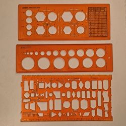 Lot de 3 Normographe n°45 organigraphe Minerva