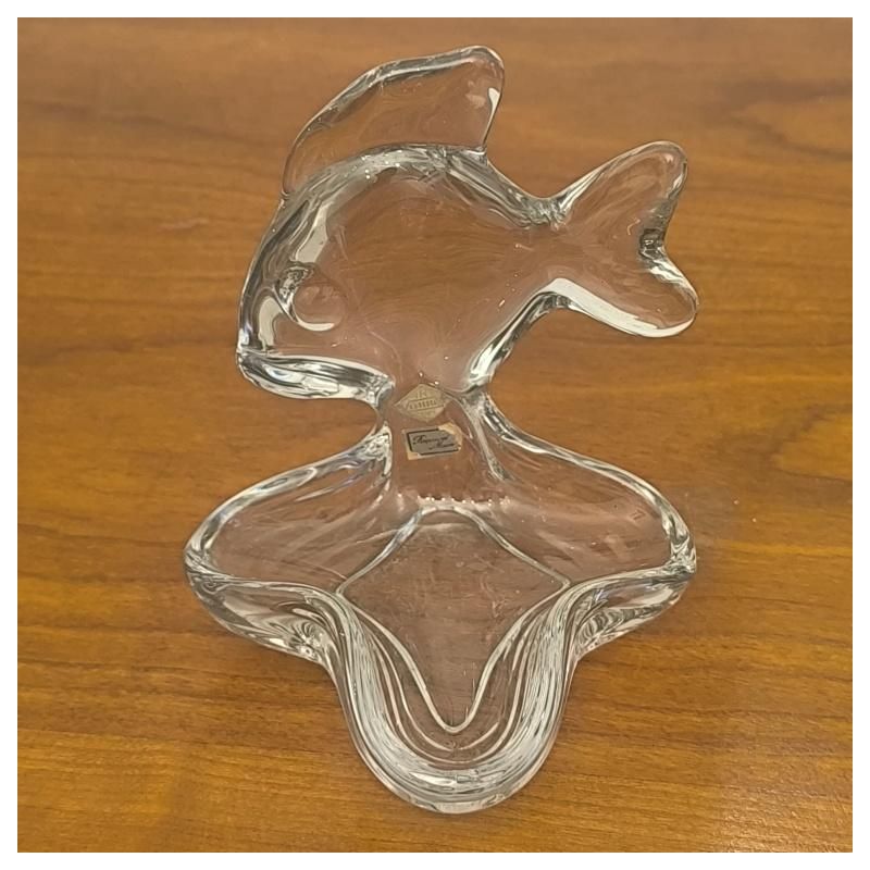 Vide-poche poisson vintage Cristal de Vannes-le-Châtel 1950