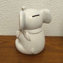 Tirelire éléphant blanche et dorée – Vintage / déco