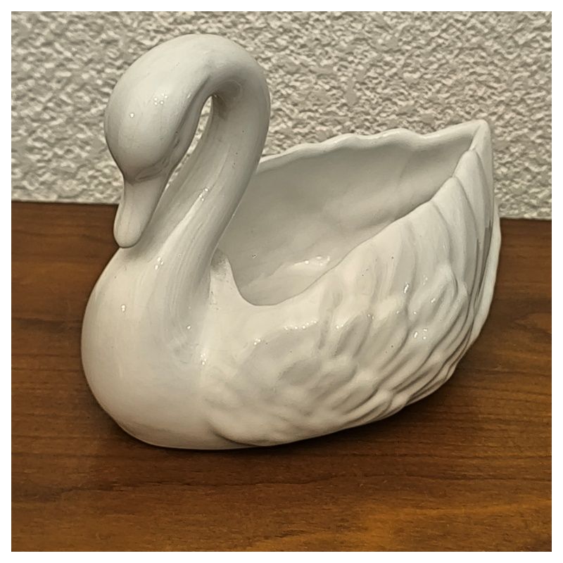 Ancien cache-pot / jardinière en forme de cygne