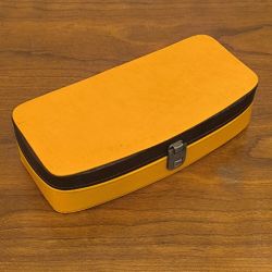 Ancien nécessaire de toilette de voyage vintage – mallette orange – accessoires rétro