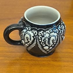 Service à punch / Bowle vintage en grès bleu cobalt Dümler & Breiden