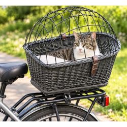 Panier de transport pour chat / petit chien à fixer sur porte-bagages decvotre vélo vélo