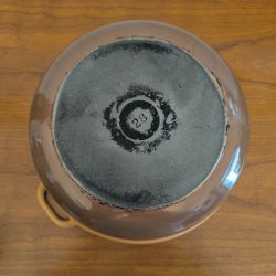 Grande cocotte vintage Le Creuset 28 cm en fonte émaillée marron