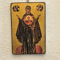 Icône religieuse ancienne – Vierge Marie et Enfant Jésus 