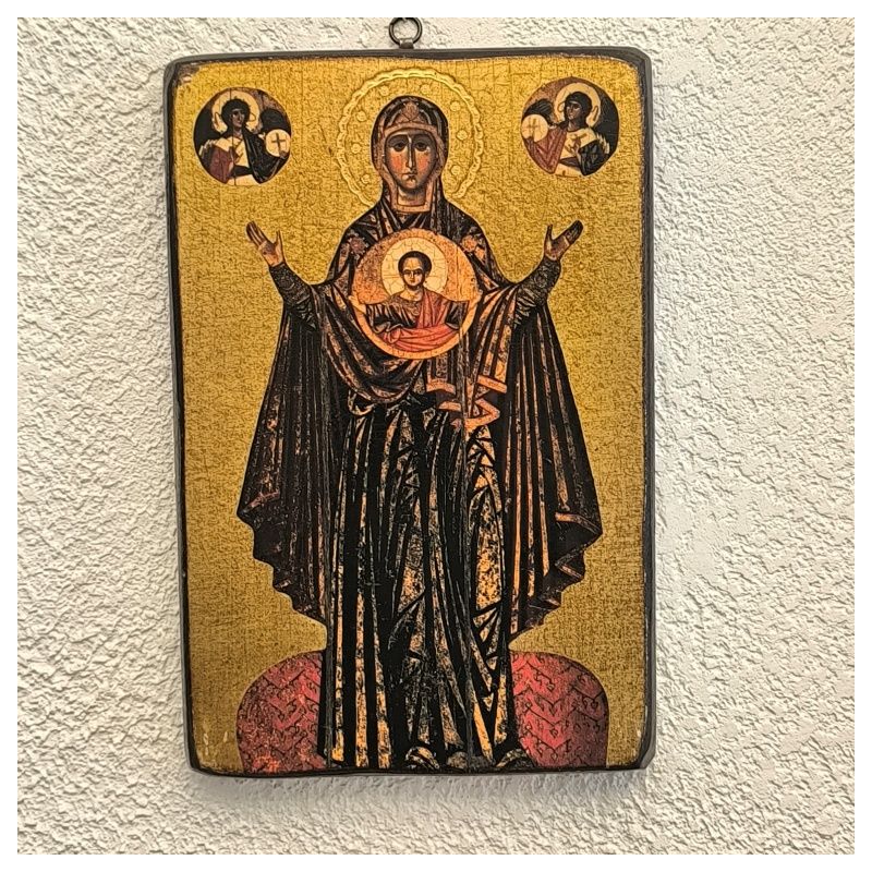 Icône religieuse ancienne – Vierge Marie et Enfant Jésus 