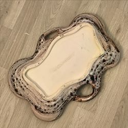Grand plat de service / Vide-poche vintage en céramique de Vallauris 