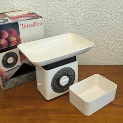 Balance de cuisine mécanique vintage Terraillon 5 kg - blanche - Made in France