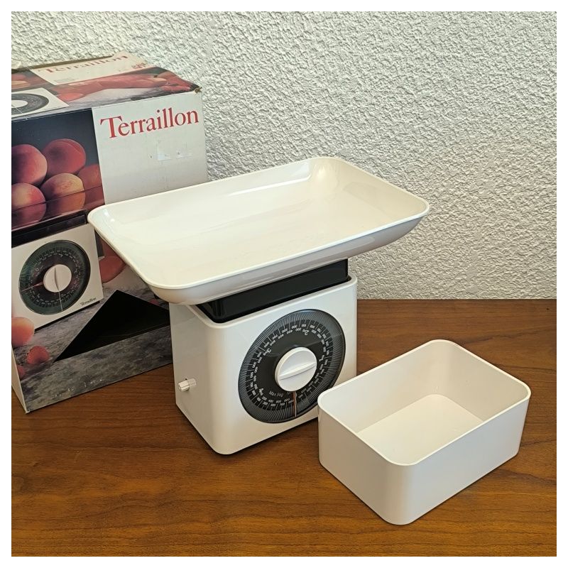 Balance de cuisine mécanique vintage Terraillon 5 kg - blanche - Made in France