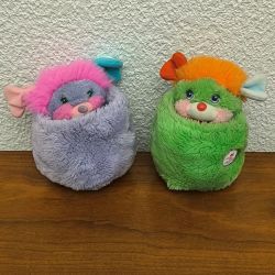 Lot de 2 peluches vintage Popples de la marque Mattel (années 1980)