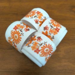 Lot de 6 tasses à café vintage seventies arcopal modele flore