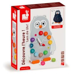 Jeu éductatif horloge en bois apprendre l'heure Janod