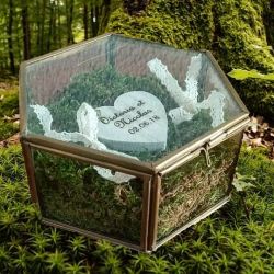 porte-alliances : la boite hexagonlale en verre