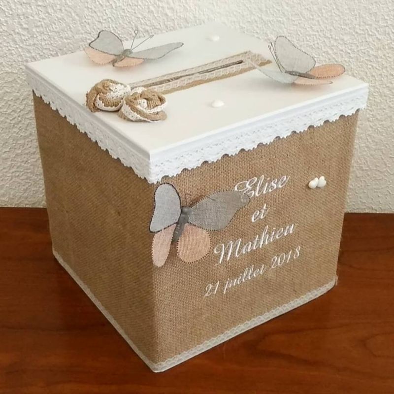 Boîte à Cartes Mariage Acrylique - Urne Cadeaux Avec Serrure 25,5x21,5x25cm
