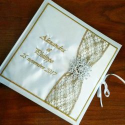 livre d'or personnalisé avec vos prénoms brodés (thème et couleur au choix)